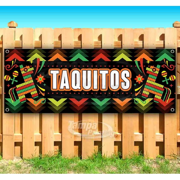 Taquitos 13 oz Vinyl Banner With Metal Grommets