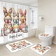 thumbnail image 5 of Accesorios de baño Serie temática de conejito de Pascua Cortina de ducha de poliéster impermeable y cortina de ducha Juego de 4 piezas Cortina divisoria de baño Juego de baño de poliéster, 5 of 6