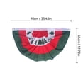 thumbnail image 2 of Christmas Half Circle Porch Banner, Red Green White Pleated Fan Bunting with Holiday Pattern, for Front Door Porch Balcony Railing Window Party Decoration, 35.43 x 17.72 Inch, 2 of 8