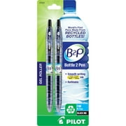 Pilot B2P Bottle-2-Pen Retractable Gel Roller Pens, Fine Point, Black, 2/Pack