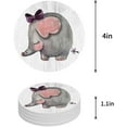 thumbnail image 1 of POGLIP Watercolor Elephant Wooden Grain Set of 8 Round Coaster for Drinks, Absorbent Ceramic Stone Coasters Cup Mat with Cork Base for Home Kitchen Room Coffee Table Bar Decor, 1 of 5