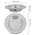 thumbnail image 2 of Kitandove Bathroom Floor Sink Strainer Filter 2Pcs Silver Metal Kitchen Sink Drain and Strainer 11.3x11.3in, 2 of 8