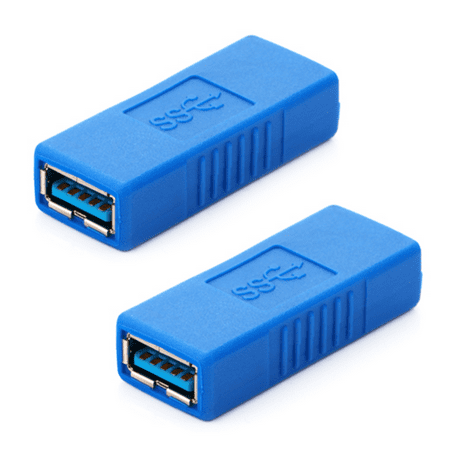 Typed Female Coupler - HDE USB 3.0 Type-A Female to Female Super Speed Coupler Connector Extension Cable Adapter - 2 Pack
