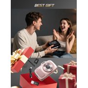 64MP 4K Digital Camera for Photography with Autofocus, 16X Zoom, Compact Design, Includes 32GB SD Card,Pink