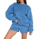 thumbnail image 2 of Suéteres de Cuello Redondo de de Gran Tamaño para Mujer, Tops Bonitos para Otoño e Invierno, Ropa Preppy para Chicas Adolescentes Azul S, 2 of 8