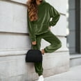 thumbnail image 5 of larppty Velour Lounge Sets for Women 2 Piece Velvet Tracksuits Jogging Hoodie Sweatsuits Soft Sports Leisure Jogger Outfit（AG， XXL）, 5 of 9