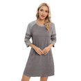 thumbnail image 4 of Women's Nightgown Round Neck Short Sleeve Loose Comfy Pajama Sleepwear, 4 of 8