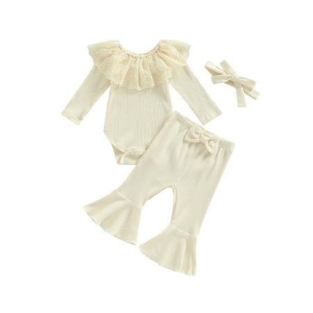 

Canis Newborn Baby Girls Cotton Tops Romper Floral Pants 3Pcs Outfits Set Clothes