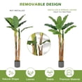 thumbnail image 6 of 5FT Tall Artificial Banana Tree, Fake Banana Tree w/ 11 Large Leaves, three Stalks, Natural Bark, Free Maintenance for Living Room Office Decor, 6 of 8