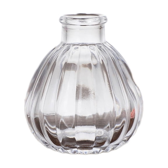 Clear Glass Vase, Pumpkin Shaped Vase for Modern Home Decor, 3 Inch Shelf and Table Vase for Wedding Centerpieces