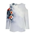 thumbnail image 5 of BangWanChi Womens Summer Tops with Sleeves Women's Fashion Printed T-shirt 3/4 Sleeves Blouse Round Neck Casual Tops, 5 of 5