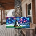 thumbnail image 4 of Happy New Year Bernese Mountain Dog Family Cheer Winter Midnight Firework Landscape Wood Sign Berner Lover Gifts Hanging Wall Home Decor - 02025, 4 of 5