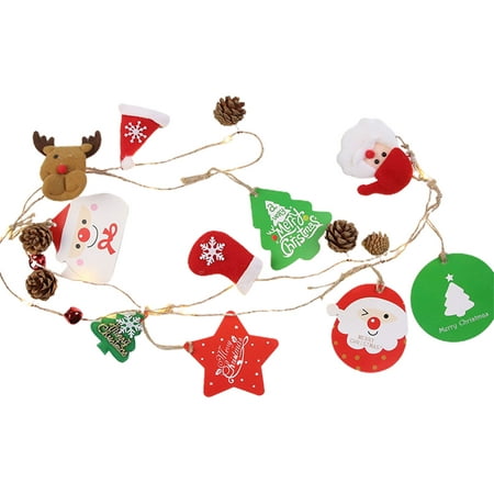 

MCat Christmas String Light Pineneedle Pinecone Red Berries Pompoms Mushroom Santa Claus Card Window Dressing Battery Operated Xmas Party Tree Hanging Pendant Party Supplies