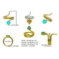 thumbnail image 3 of 925 Sterling Silver Gold Vermeil Natural Garnet Cobra Snake Women Wedding Wrap Rings, 3 of 4