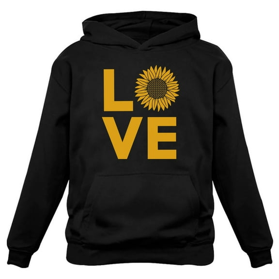 Love Sunflower Sweatshirt for Women Girls Cute Women Hoodie XX-Large Black