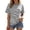 Grey*, variant on MJDVSOL Women's T-Shirt Casual Short Sleeve Striped Tee Shirts Comfortable Basic Crew Neck Tops Everyday Wear Vacation Beach Tees