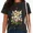 B-Black, variant on UNISHE Women Vintage Washed Mushroom Graphic Tees Botanical Forest Print T-Shirts Crewneck Streetwear Tops Blue, M