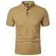 thumbnail image 1 of Camisas de Golf de los Hombres de Color Sólido 3 Botones Se Levantan Cuello, Manga Corta de Poliéster Transpirable para Oficina, Gimnasio Y Desgaste Callejero, 1 of 4