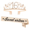 thumbnail image 1 of Conjunto de banda de cumpleaños y corona de strass Sweet Sixteen, 1 of 1