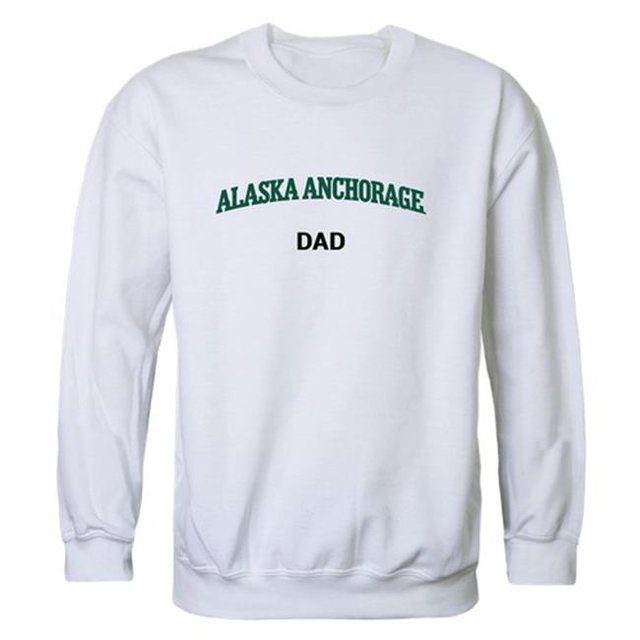 W Republic 562-259-WHT-04 Sweat-Shirt Col Rond en Polaire pour Hommes Université de l'Alaska Ancrage Seawolves Dad, Blanc - Extra Large