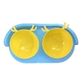 thumbnail image 3 of Platos de alimentación desmontables jinwen para gatos y perros Azul y amarillo, 3 of 8
