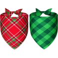 thumbnail image 2 of Pañuelos para perro, 2 unidades, 4 patrones, bufanda a cuadros, baberos triangulares reversibles, para cachorros y mascotas, 2 of 4
