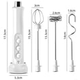 thumbnail image 3 of Espumador de leche eléctrico portátil recargable por USB con batidor de acero inoxidable de 3 velocidades, batidor de huevos para café, 3 of 6
