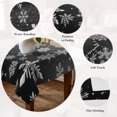 thumbnail image 5 of Black White Snowflake Christmas Table Cloth Waterproof Tablecloths, Winter Xmas Snowflakes Tablecloth Dining Table Cover for Kitchen Party Tabletop Outdoor, Rectangle Tablecloth 60x120 Inch, 5 of 9