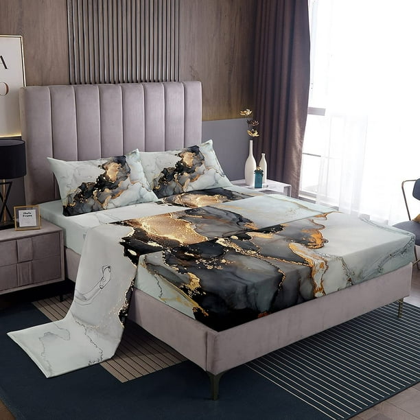 Marble bed sheets deals