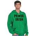 thumbnail image 3 of Proud Irish St Patrick's Day Shamrock Zip Up Hoodie Men's Women's Brisco Brands 3X, 3 of 6