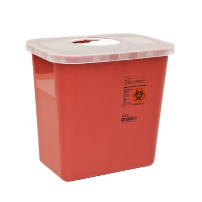 Sharps Container, 2 Gallon, Multi-purpose 1-Piece, Rotor Lid, Nestable, 8970 - Each