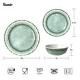 thumbnail image 2 of Sunlit Melamine Dinnerware Set of 18 Pcs Dinner Dishes Set, Lightweight Unbreakable for Indoor and Outdoor Use, BPA Free, Dishwasher Safe, Sage Green, 2 of 5