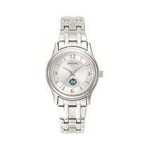 Women's Bulova Silver New York Mets Stainless Steel Watch