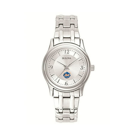 Women's Bulova Silver New York Mets Stainless Steel Watch