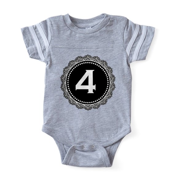 CafePress - Monogram Medallion 4 - Cute Infant Baby Football Bodysuit