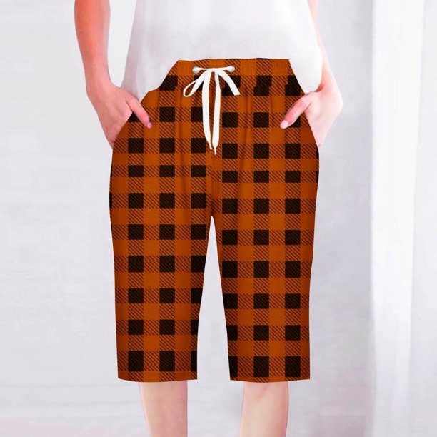 Puntoco Pantalones cortos de verano para mujer, moda 2024, pantalones cortos para mujer, pantalones casuales, pierna recta, cordón, cintura elástica, pantalones sueltos y cómodos con bolsillos