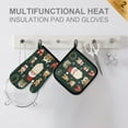thumbnail image 4 of Yayeee Oven Mitts and Pot Holder Set of 2 Heat Resistant Kitchen Gloves Baking Hot Pad, Green Christmas, 4 of 5