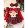 thumbnail image 3 of FEORJGP Infant Girls 3PCS Skirt Sets Newborn Baby Long Sleeve Pullover Crew Neck Jumper Ribbed Tops Plaid Suspender Romper Dress Headband Sets, 3 of 9