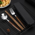 thumbnail image 2 of Tumotour Chopsticks And Spoon Set For One Person One Chopstick Convenient Tableware Students Storage Box Fork Singles Wooden Chopsticks Five Piece Set, 2 of 6