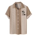 thumbnail image 1 of Men's Hawaiian Printed Button Short Sleeve Shirts Men's Casual Fashion Short Sleeve Shirts6XL, 1 of 4