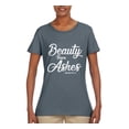 thumbnail image 2 of Wild Bobby Beauty From Ashes Isaiah 61:3 Inspirational/Christian Women Graphic Tee, Charcoal, X-Large, 2 of 5