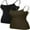Black/Armgreen, variant on Charmo Women Basic Cami Tanks Adjustable Spagetti Strap Built in Bra Tank Tops Cotton Undershirt, 2 Pack