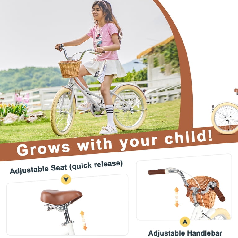 Glerc Little Molly 20 inch Kids Girls Bike for 7-13 Years Old