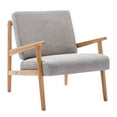 thumbnail image 5 of Duhome Contemporary Fabric Accent Chair with Wooden Arms for Living Room Armchair Lounge Chair Reading Chair for Bedroom, Gray, 5 of 8