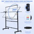 thumbnail image 6 of Rolling Dry Erase Board, 40 x 28 Inch Large Magnetic Mobile Standing Whiteboard, Height Adjustable Double Sided Easel Style White Board with Stand for Office, Classroom & Home, 6 of 7