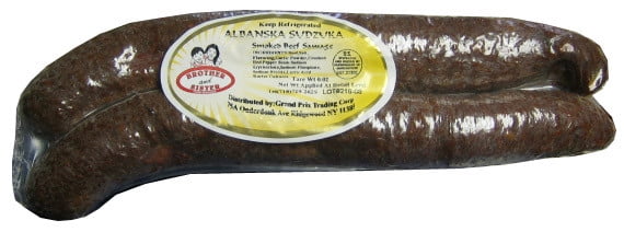 Albanska (Albanian) Sudzuka Smoked Beef Sausage, approx. 1.3lb by