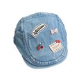 thumbnail image 1 of Gorra plana unisex de mezclilla con cereza bordada, lazo y parche, 1 of 2