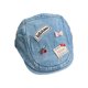 thumbnail image 1 of Gorra plana unisex de mezclilla con cereza bordada, lazo y parche, 1 of 2