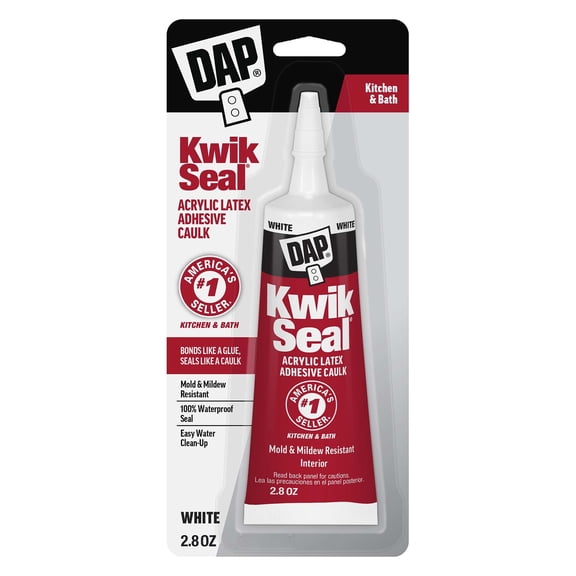 DAP Kwik Seal 2.8 oz White Kitchen and Bath Adhesive Caulk