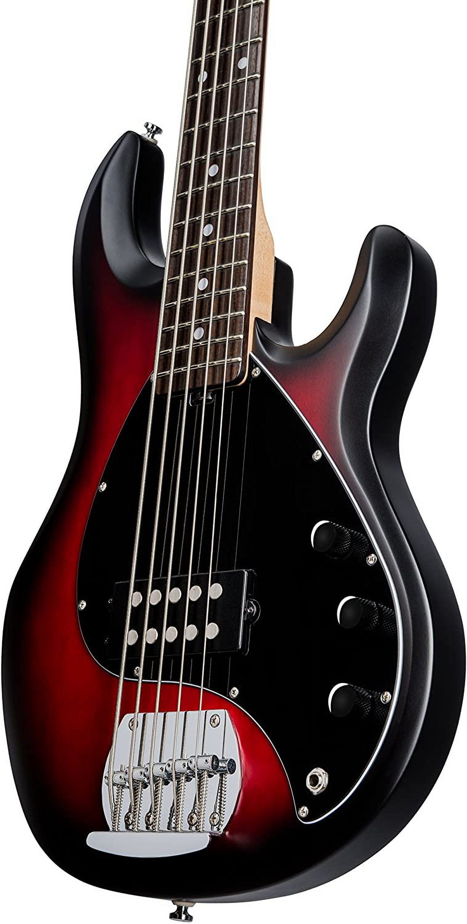 Sterling by Music Man StingRay RAY5 5-String Electric Bass Guitar Ruby Red Burst